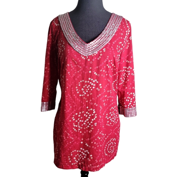 Calypso St. Barth for Target v neck sequins tunic top size medium - Picture 1 of 8